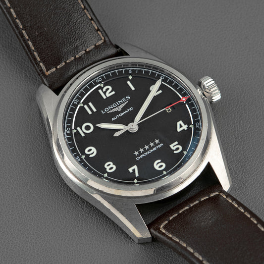 Longines Spirit Automatic Black Dial Brown Strap 40mm