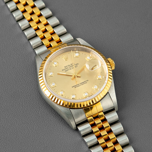 Rolex Datejust 16233 Two-Tone Champagne Diamond Dial 36mm