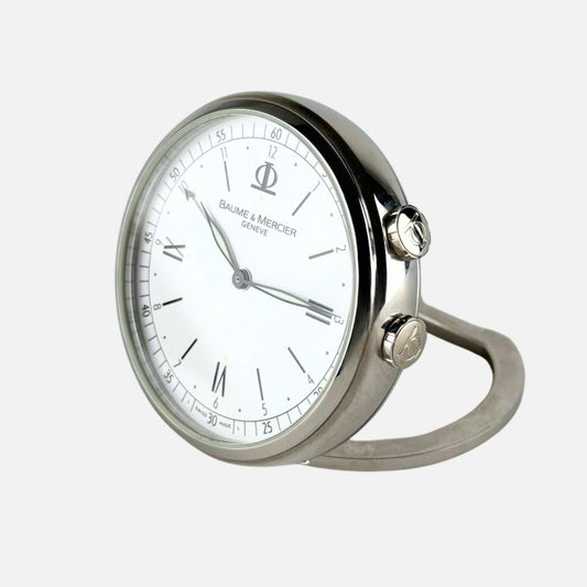 Baume & Mercier Classima Executive Travel Alarm Clock White Dial 65568