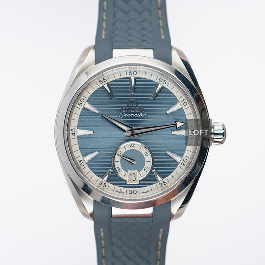 Omega Aqua Terra 150M Grey Blue Rubber Strap 41mm