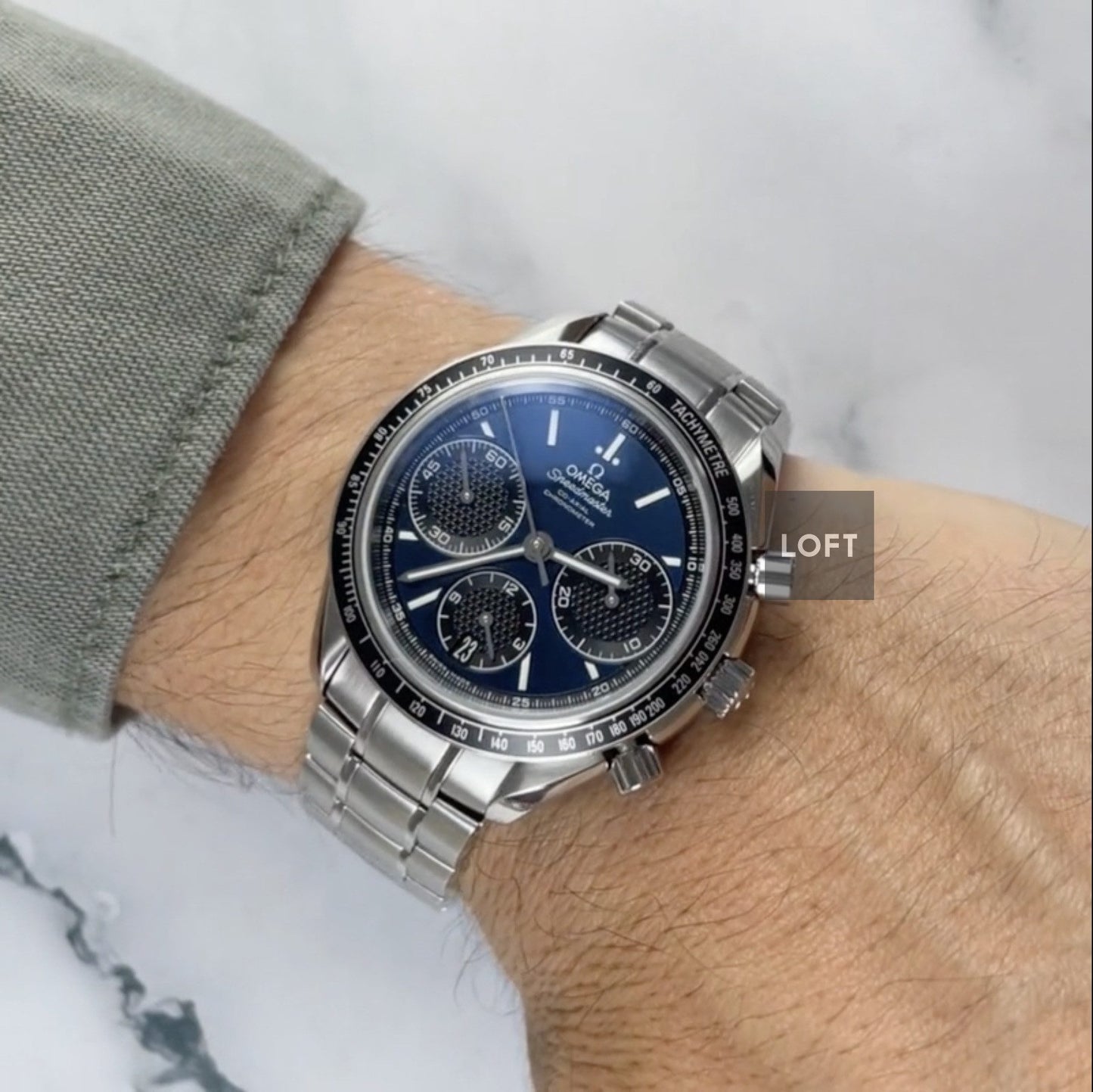 Omega Speedmaster Racing Chronograph Blue Dial 40 mm