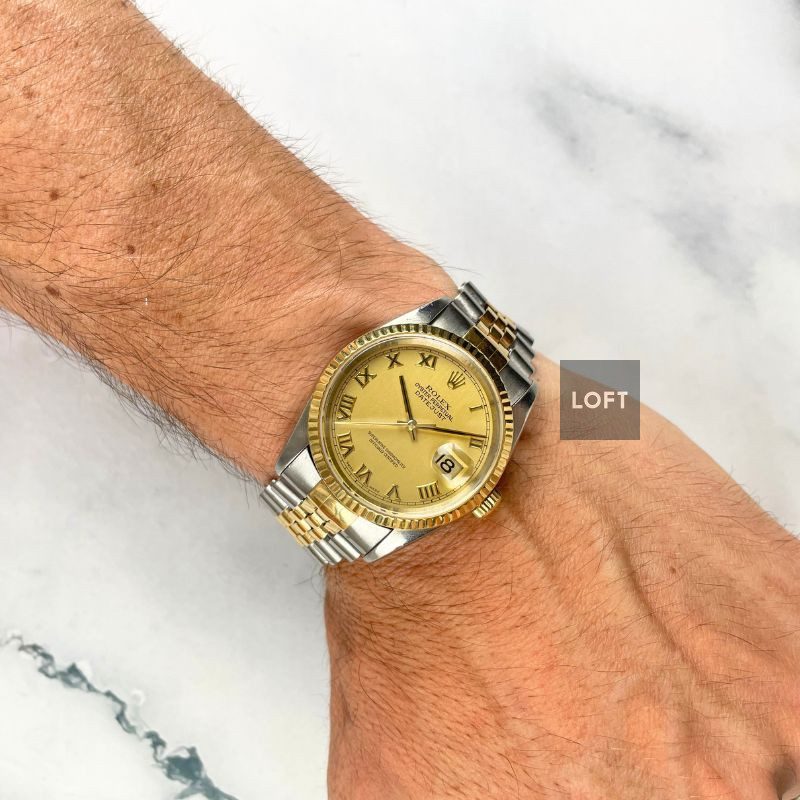 Rolex Datejust 36 Ref. 16233 Acero/Oro Champagne Roman Dial