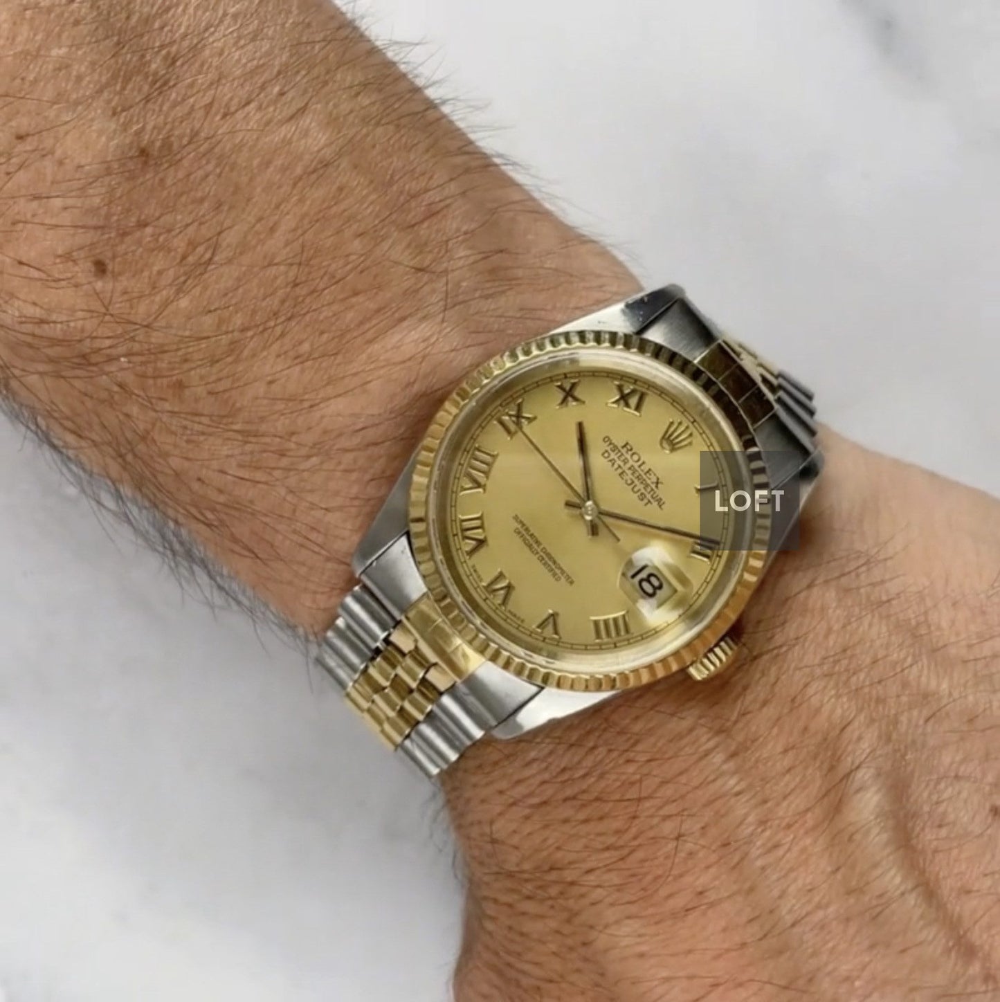 Rolex Datejust 36 Ref. 16233 Acero/Oro Champagne Roman Dial