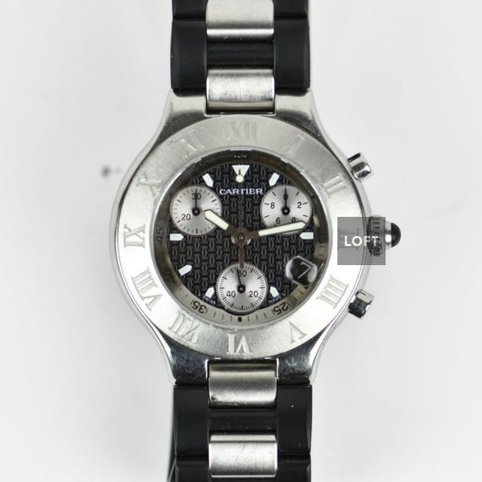 Cartier Must 21 Chronoscaph 2424 Quartz Chronograph 38 mm