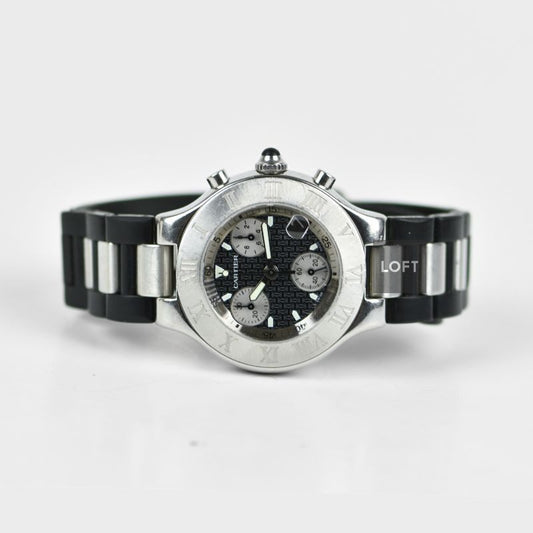 Cartier Must 21 Chronoscaph 2424 Quartz Chronograph 38 mm