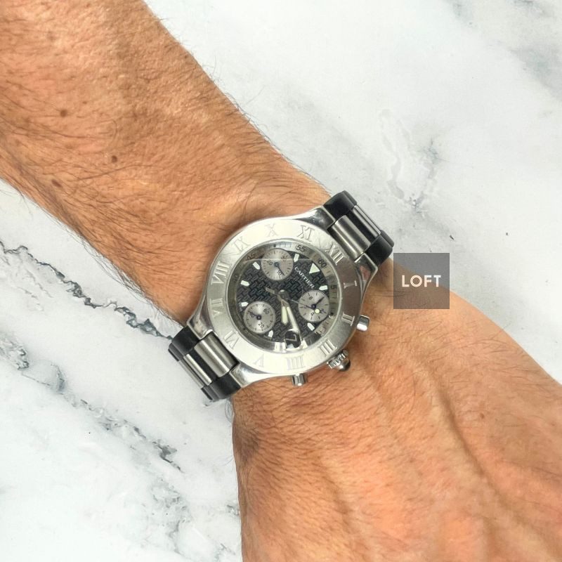 Cartier Must 21 Chronoscaph 2424 Quartz Chronograph 38 mm