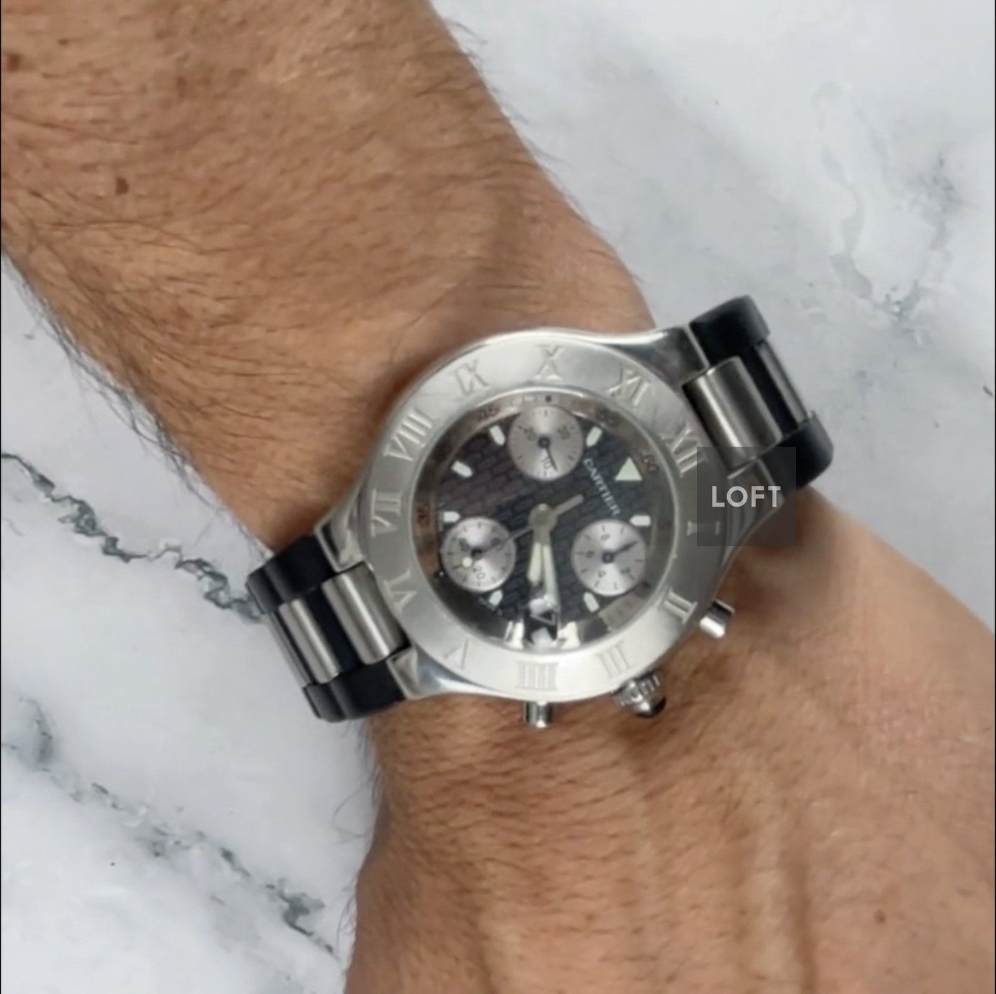 Cartier Must 21 Chronoscaph 2424 Quartz Chronograph 38 mm