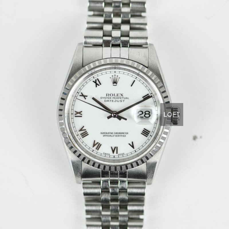 Rolex Datejust 36 Ref. 16220 White Roman Jubilee