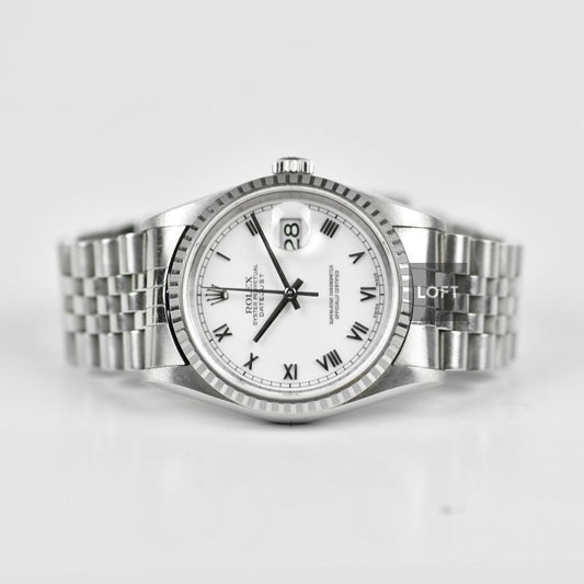Rolex Datejust 36 Ref. 16220 White Roman Jubilee