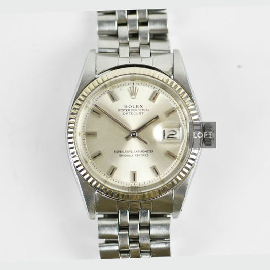 Rolex Datejust 1601 Silvered Dial Fluted Bezel 1968 36 mm