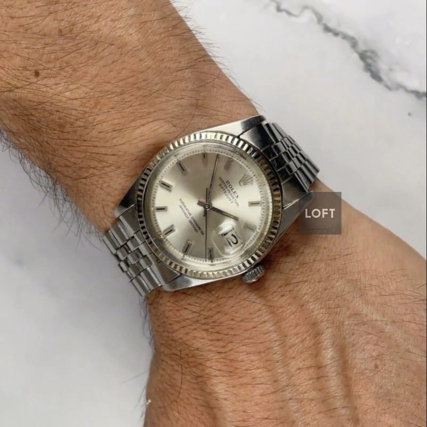 Rolex Datejust 1601 Silvered Dial Fluted Bezel 1968 36 mm