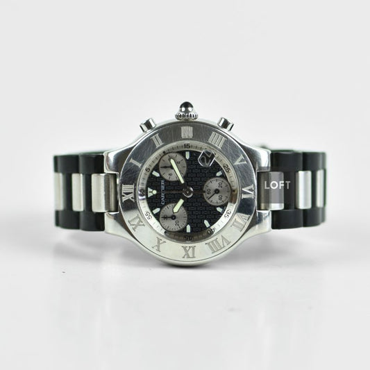 Cartier Must 21 Chronoscaph 2424 Quartz Chronograph 38 mm