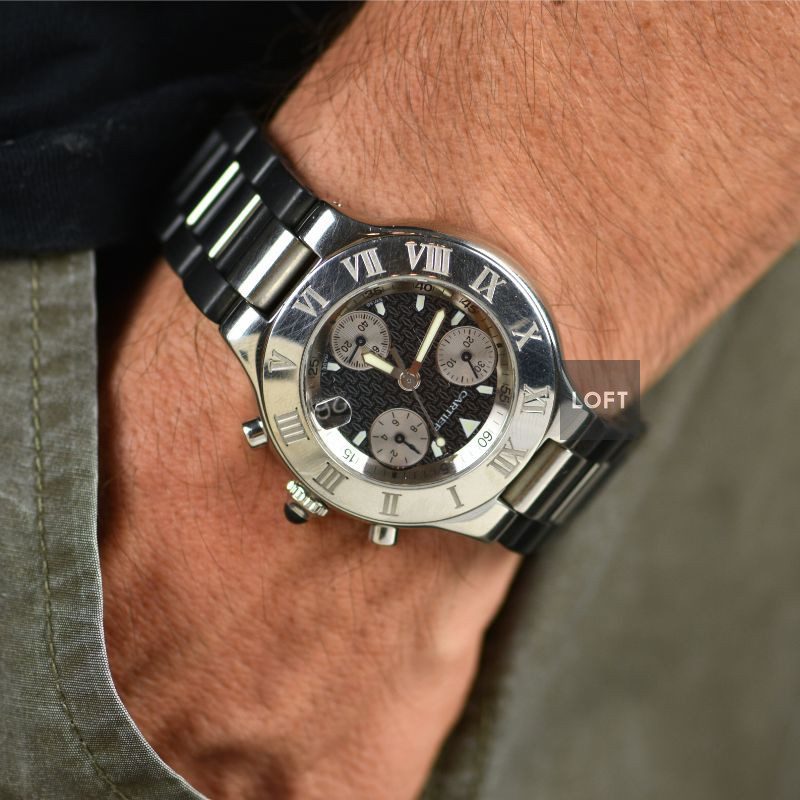 Cartier Must 21 Chronoscaph 2424 Quartz Chronograph 38 mm