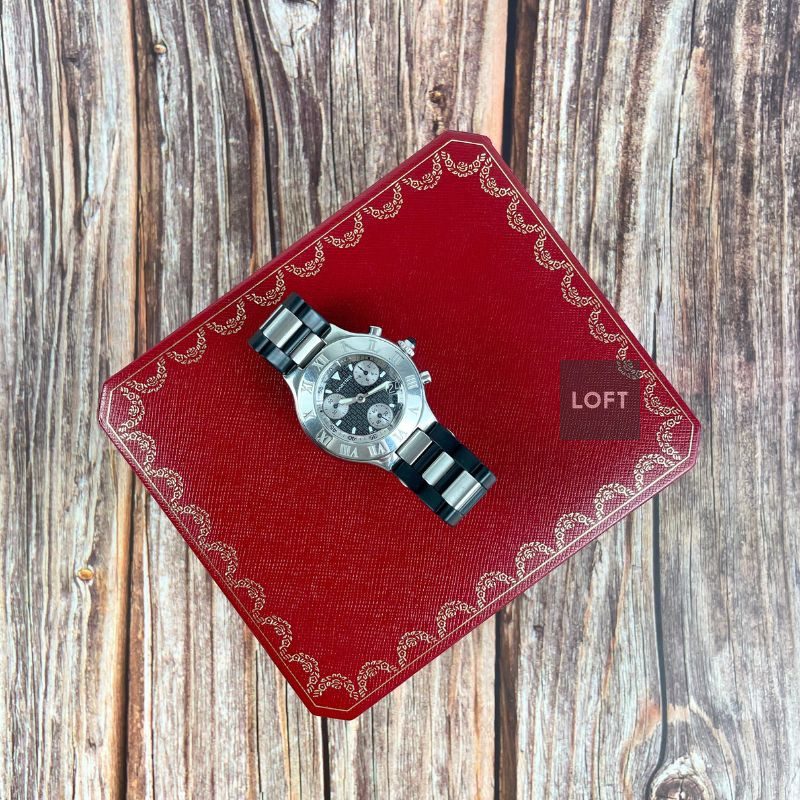 Cartier Must 21 Chronoscaph 2424 Quartz Chronograph 38 mm