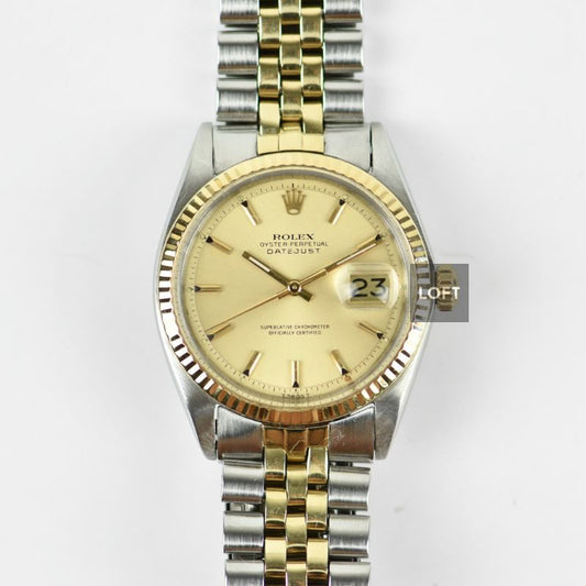 Rolex Datejust 1601 Acero y Oro amarillo Bisel estriado 36 mm