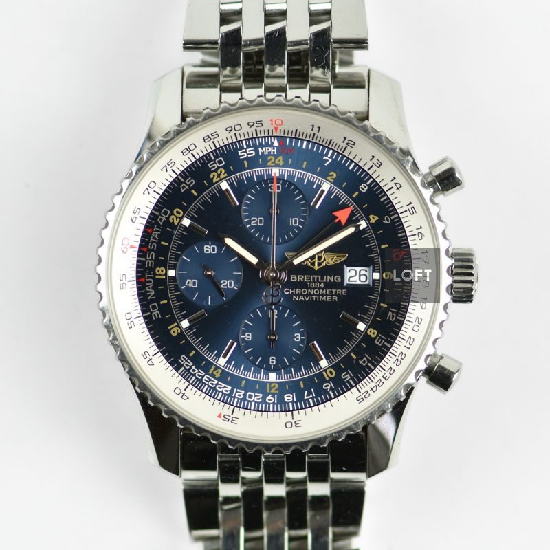 Breitling Navitimer World 46 GMT Chronograph Blue Dial