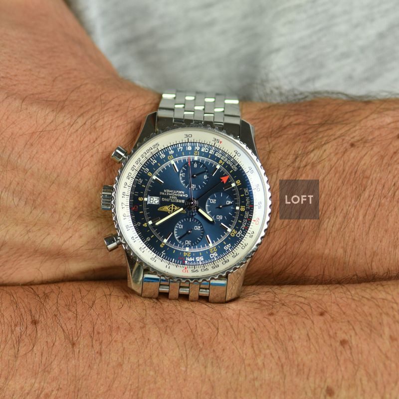 Breitling Navitimer World 46 GMT Chronograph Blue Dial