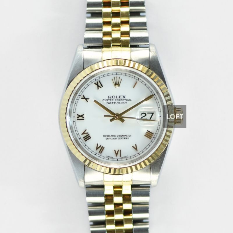 Rolex Datejust 16233 Roman Two-Tone Yellow Gold 36 mm