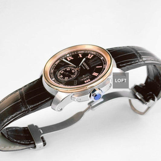 Cartier Calibre de Cartier Steel/Pink Gold Chocolate Dial 42 mm