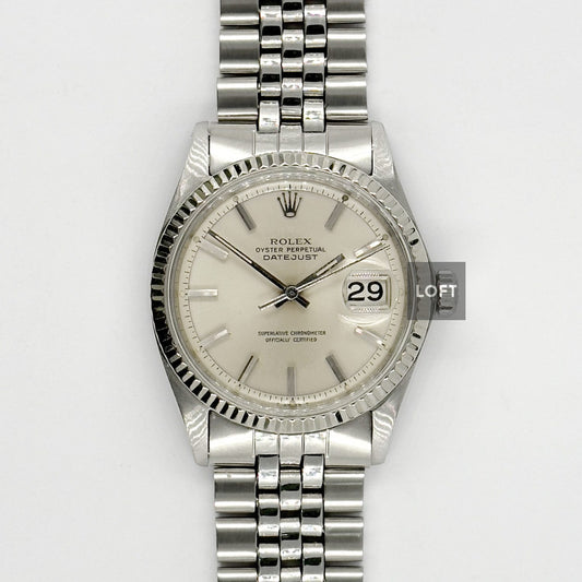 Rolex Datejust 1601 Acero y Oro blanco Bisel estriado 36 mm