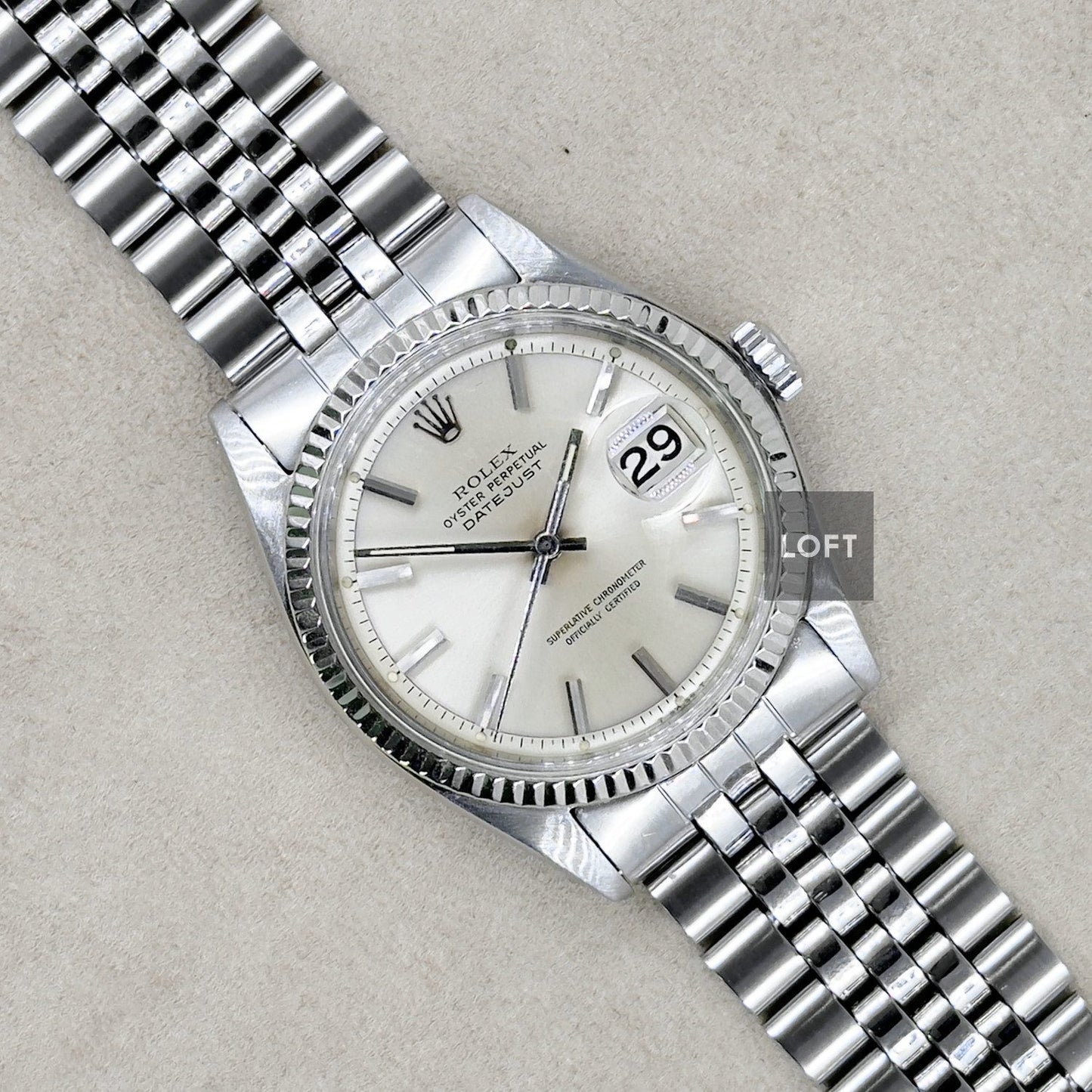 Rolex Datejust 1601 Acero y Oro blanco Bisel estriado 36 mm