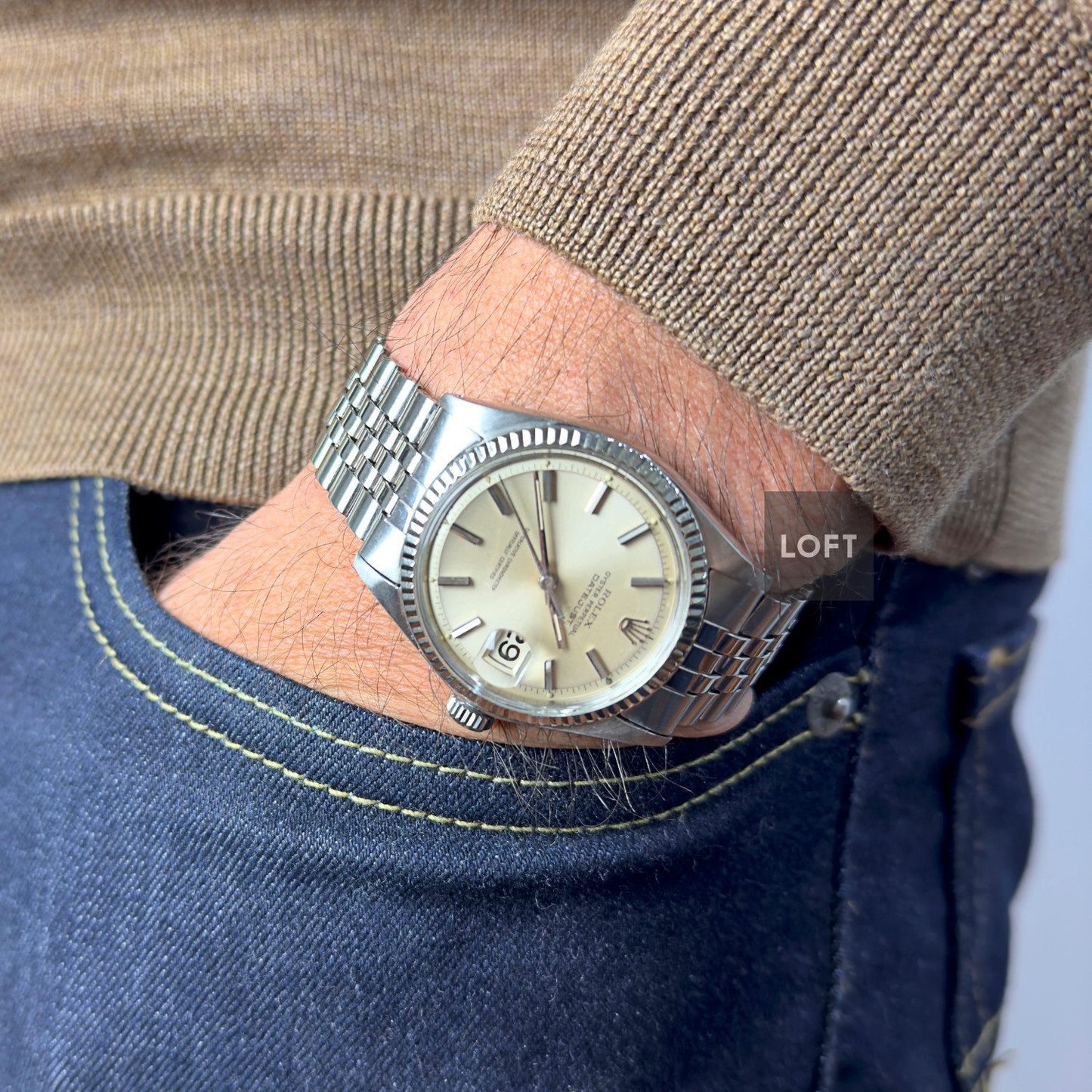 Rolex Datejust 1601 Acero y Oro blanco Bisel estriado 36 mm