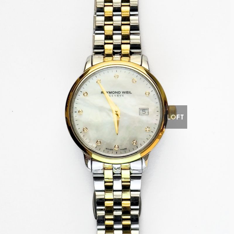 Raymond Weil Toccata Two-tone Diamonds Mother-of-pearl Dial 29 mm