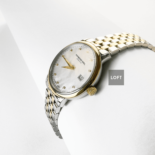 Raymond Weil Toccata Two-tone Diamonds Mother-of-pearl Dial 29 mm