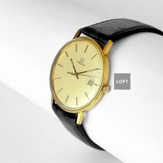 Omega Vintage 196.0295 Quartz Yellow Gold 34 mm