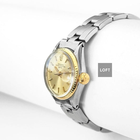 Rolex Oyster Perpetual Date 6517 Yellow Gold Bezel 24 mm