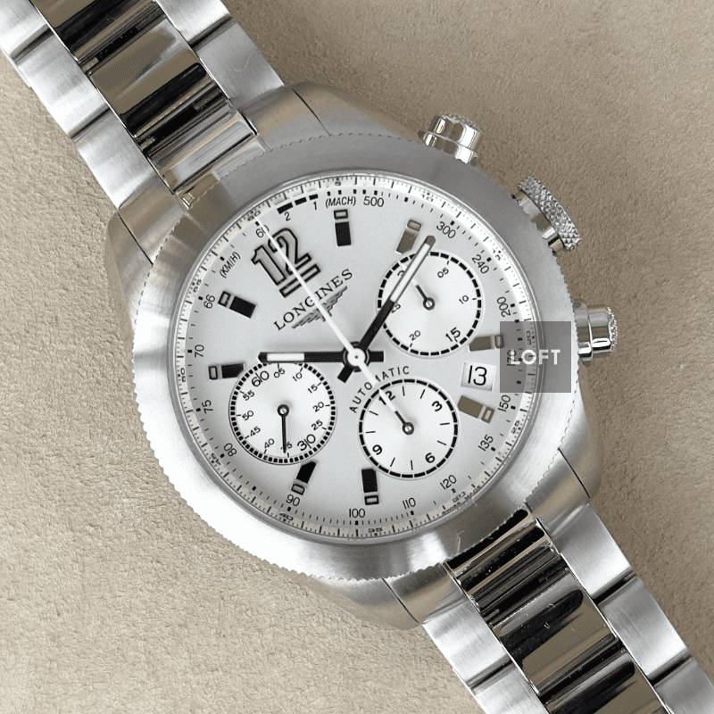 Longines GrandeVitesse Automatic Chronograph Silver 42 mm