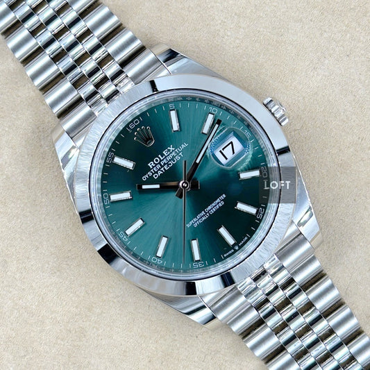 Rolex Datejust 41 Oystersteel Jubilee Mint Green Dial
