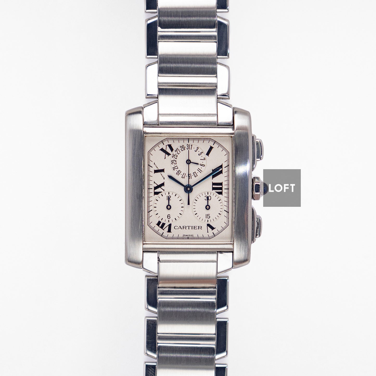 Cartier Tank Française Chronoflex White Dial Quartz 28 mm