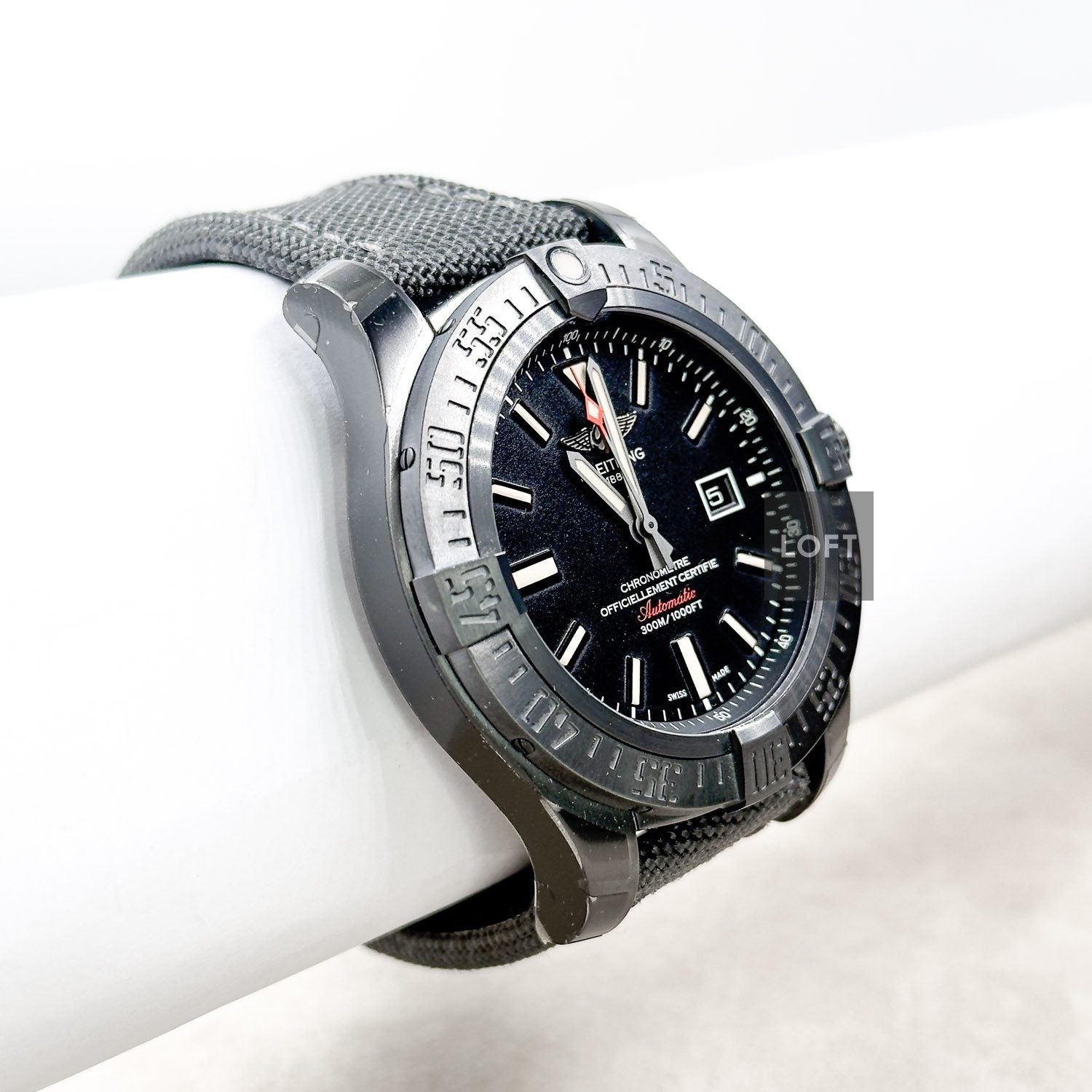 Breitling Avenger Blackbird Automatic Black Dial Military Strap 48 mm