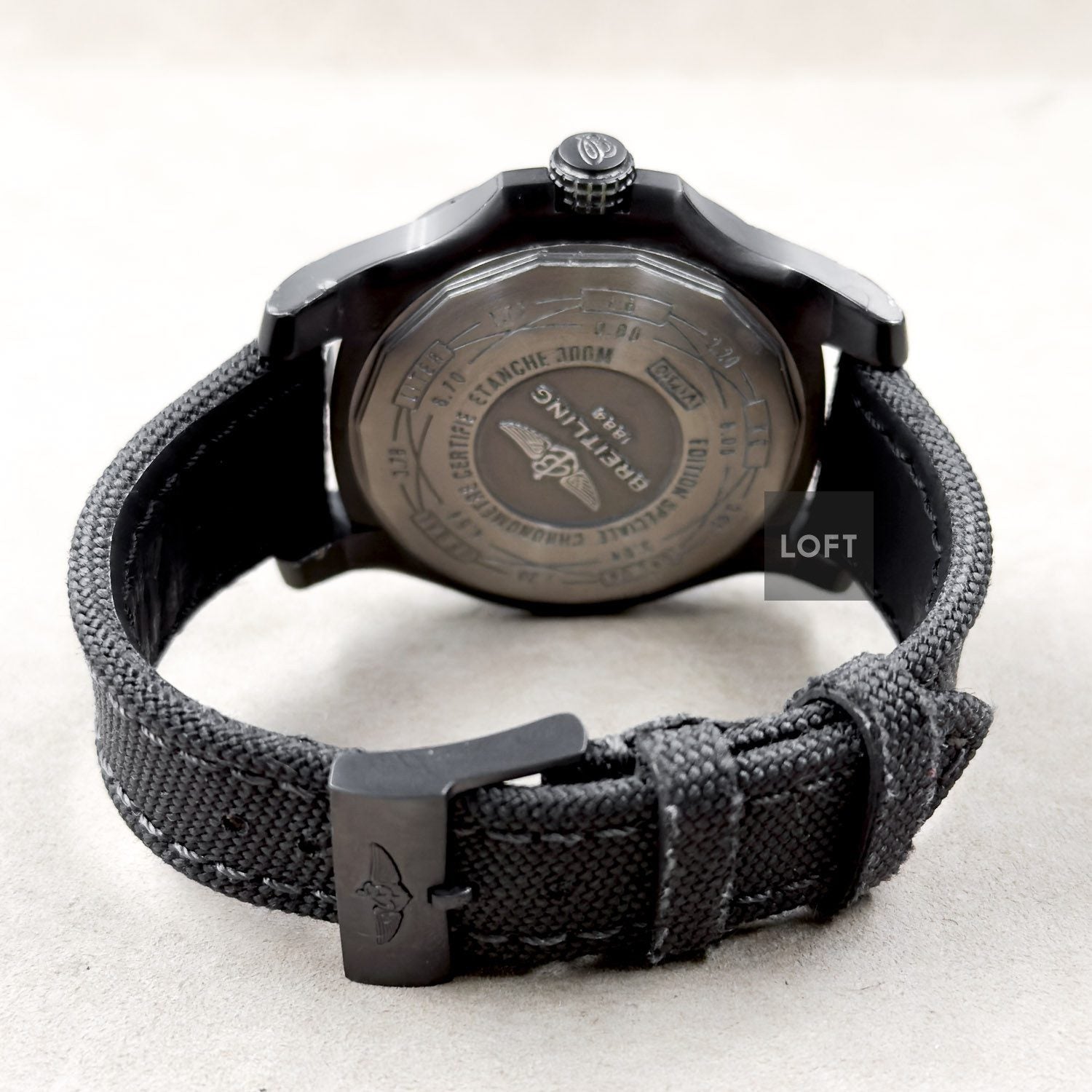 Breitling Avenger Blackbird Automatic Black Dial Military Strap 48 mm