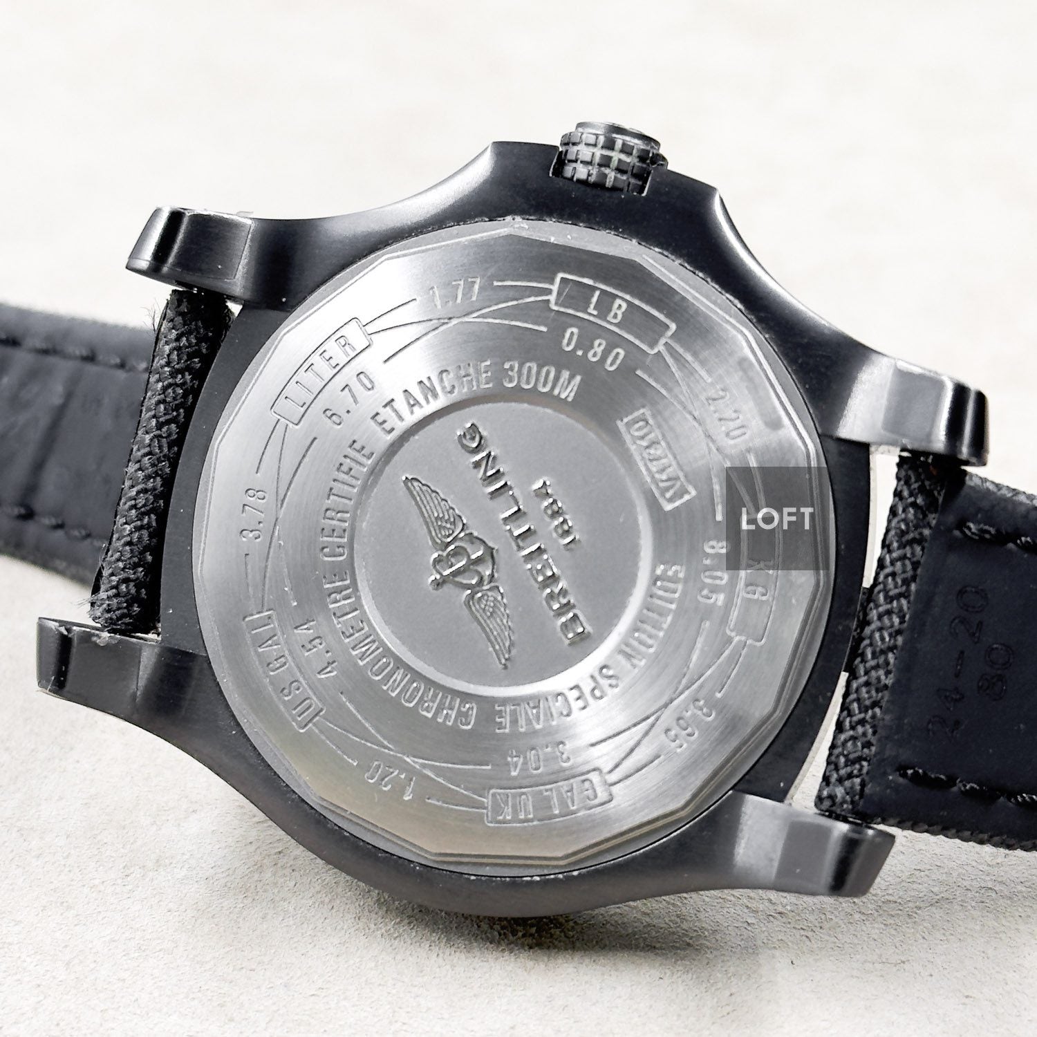 Breitling Avenger Blackbird Automatic Black Dial Military Strap 48 mm