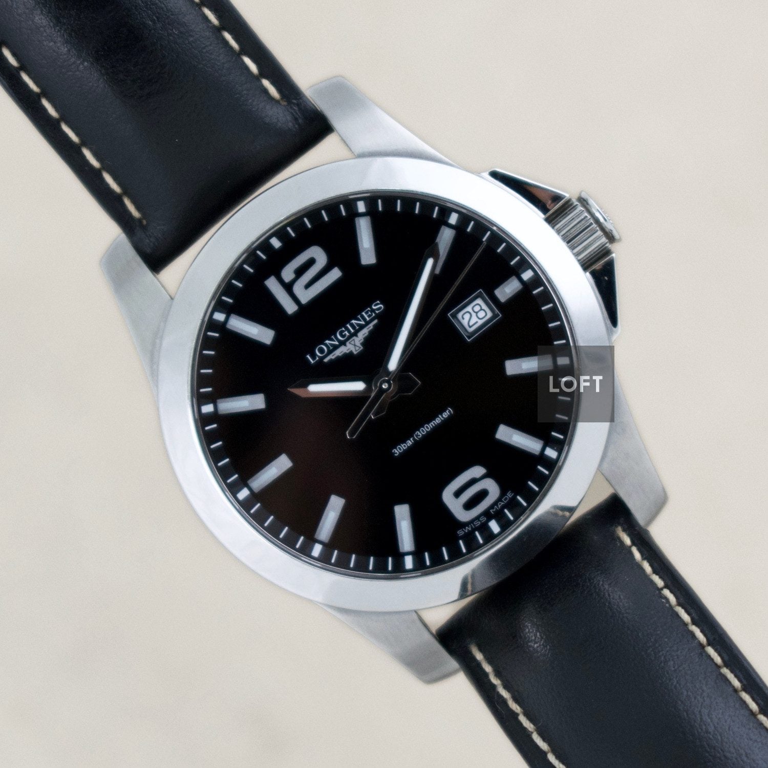 Longines Conquest Quartz Date 300 m Black Dial 41 mm