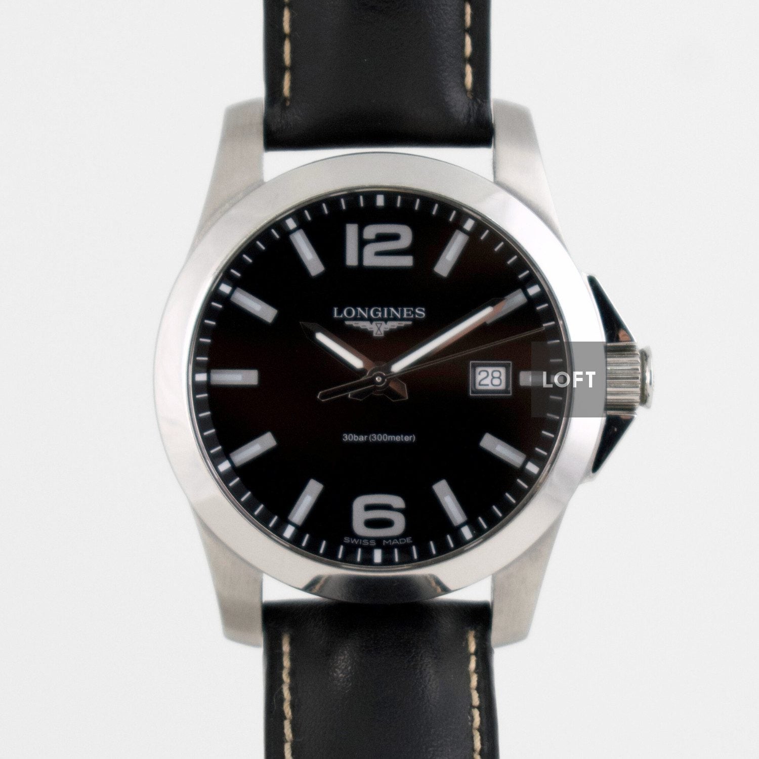 Longines Conquest Quartz Date 300 m Black Dial 41 mm