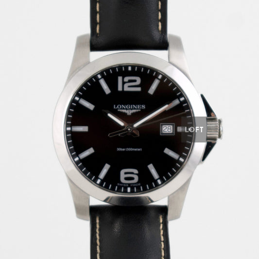 Longines Conquest Quartz Date 300 m Black Dial 41 mm