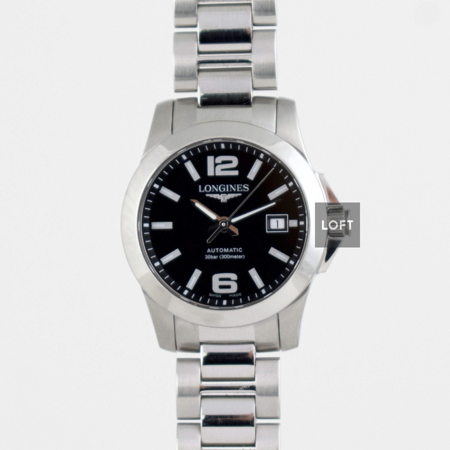 Longines Conquest Automatic Black Dial Ladies 29,5 mm