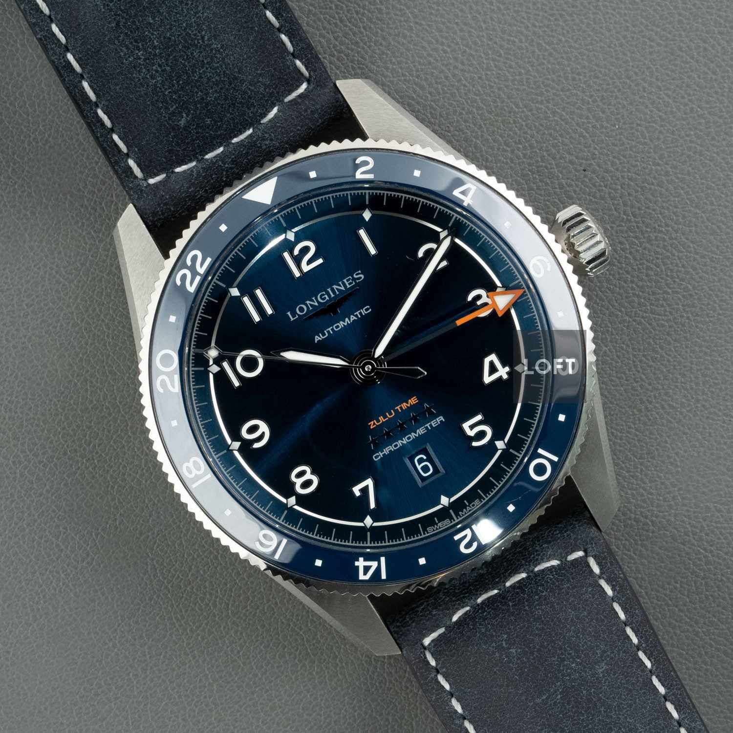 Longines Spirit Zulu Time Automatic Blue Dial 42 mm