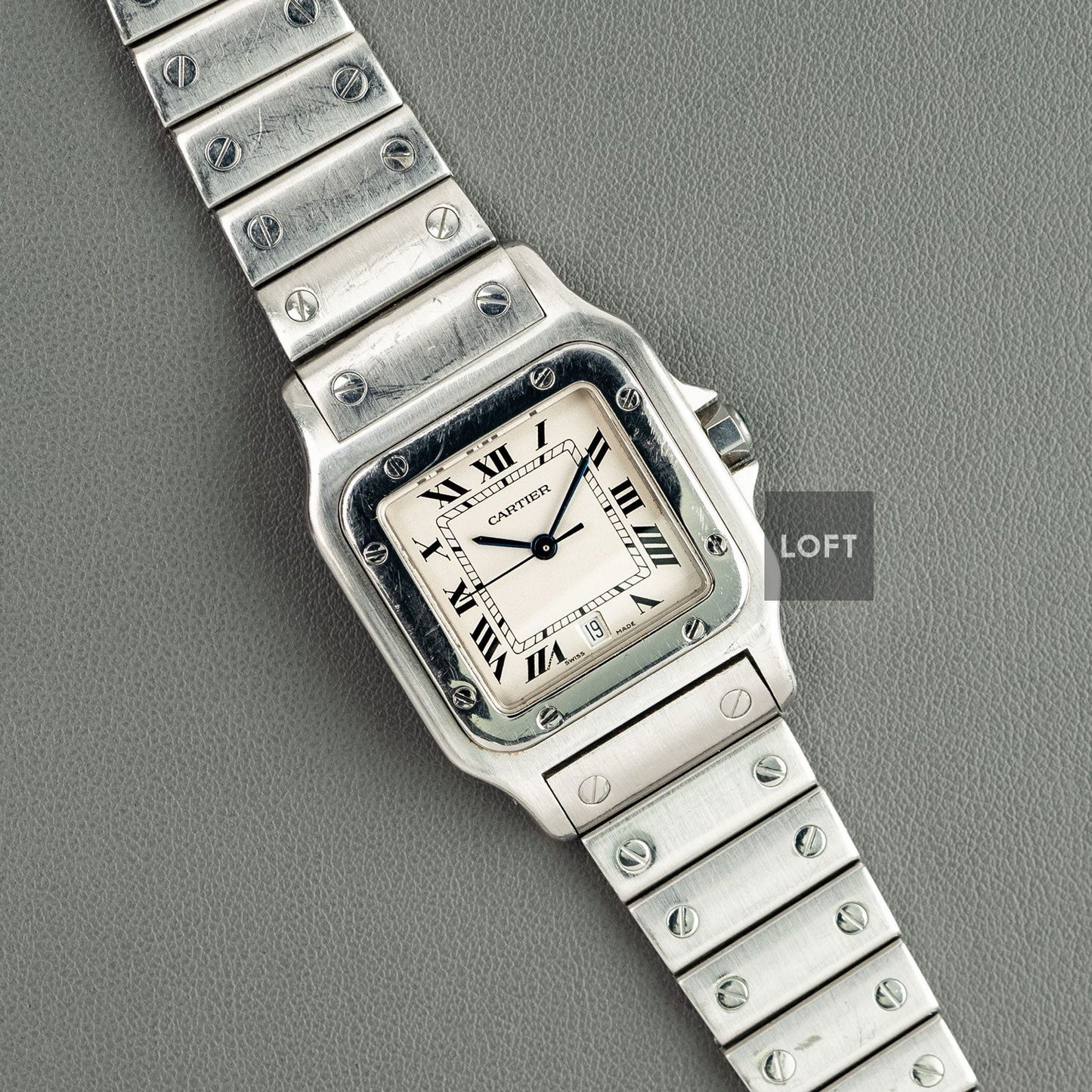 Cartier Santos Galbée Quartz Silver Dial Date 29 mm