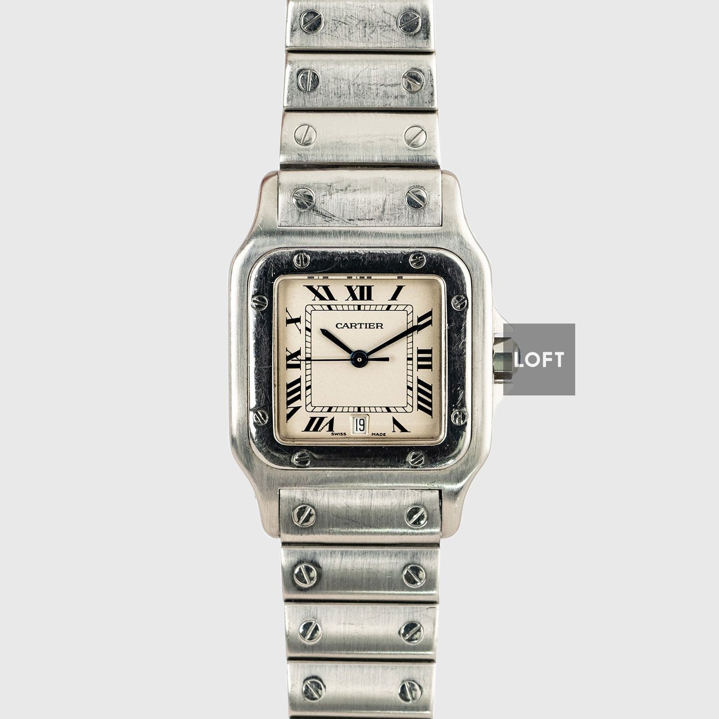 Cartier Santos Galbée Quartz Silver Dial Date 29 mm