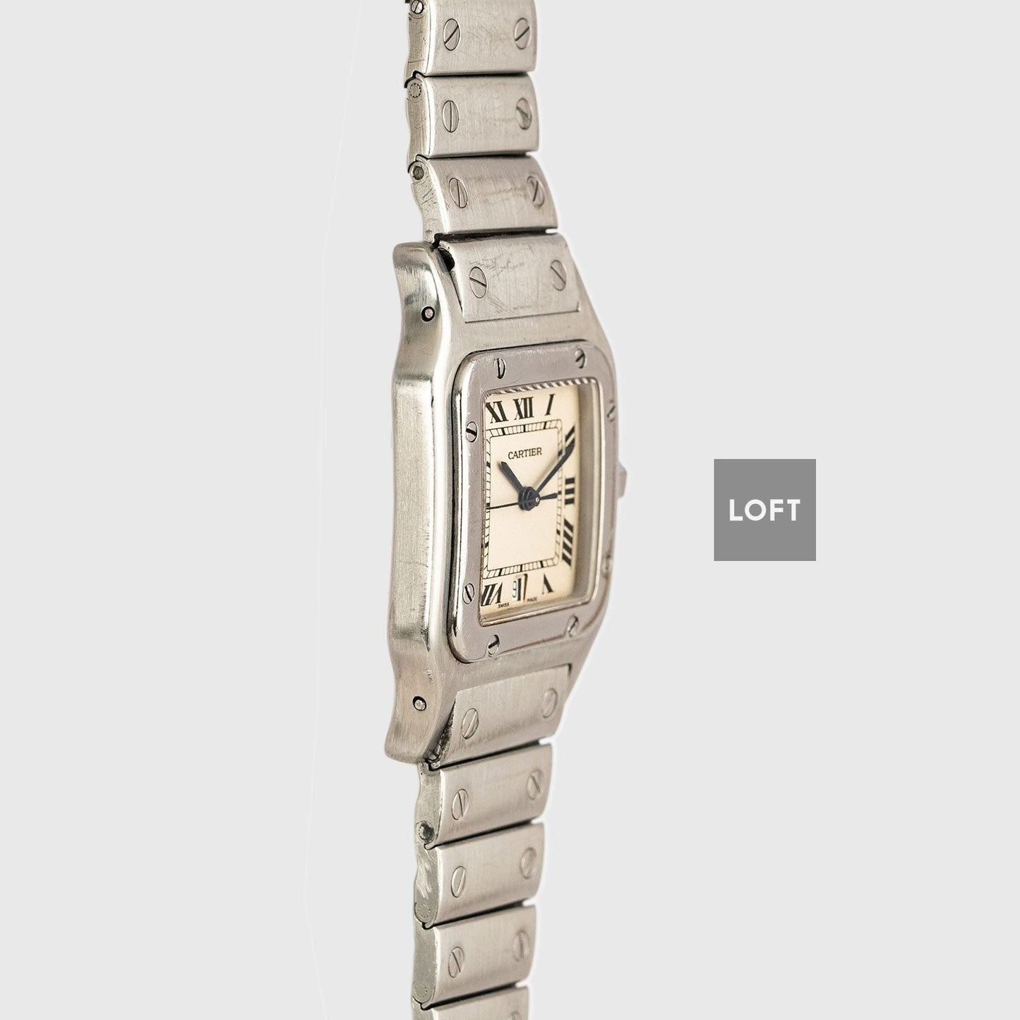 Cartier Santos Galbée Quartz Silver Dial Date 29 mm