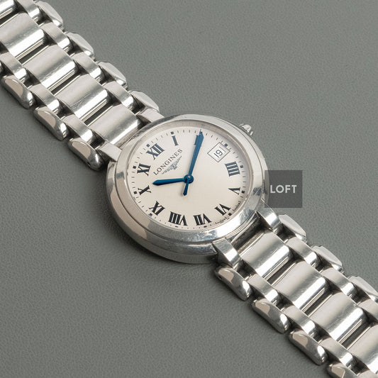 Longines PrimaLuna Date Quartz Silver Dial 34 mm
