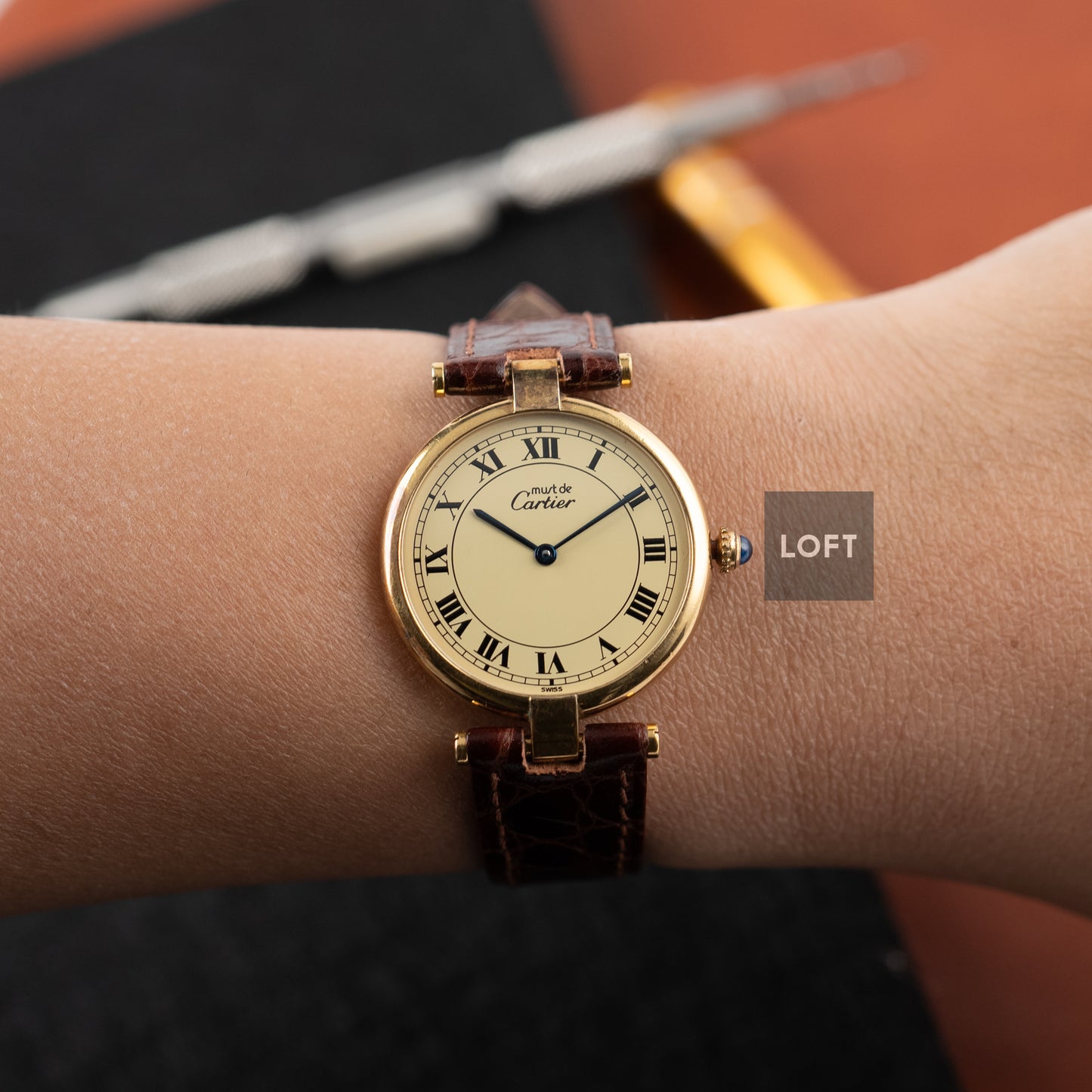Cartier Must Vendôme Quartz Gold Plated 30 mm