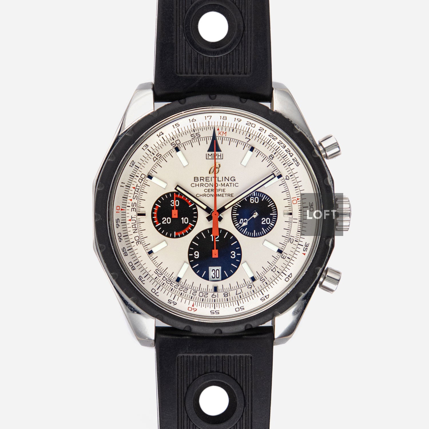 Breitling Chrono-Matic Chonograph Silver Dial 49 mm