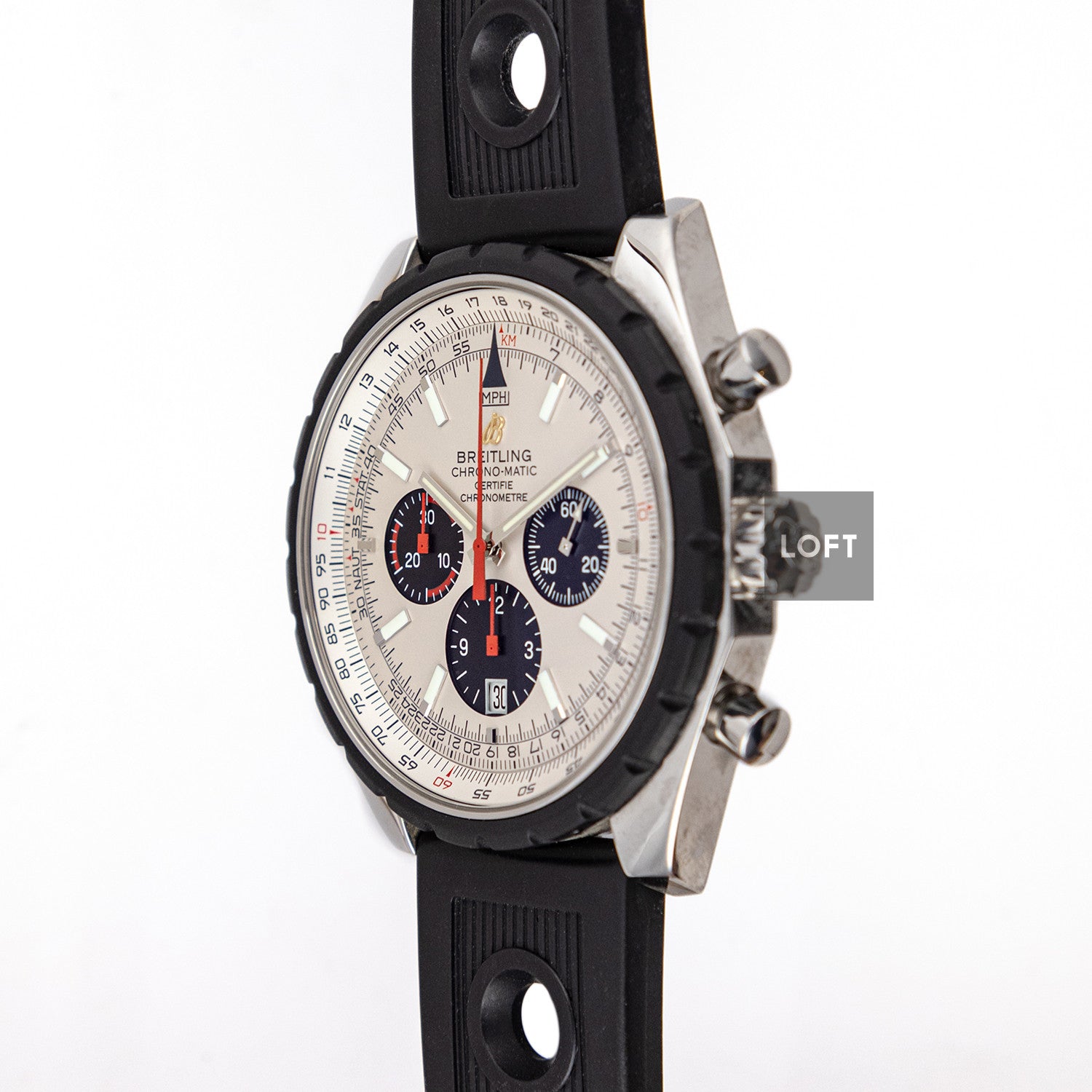 Breitling Chrono-Matic Chonograph Silver Dial 49 mm