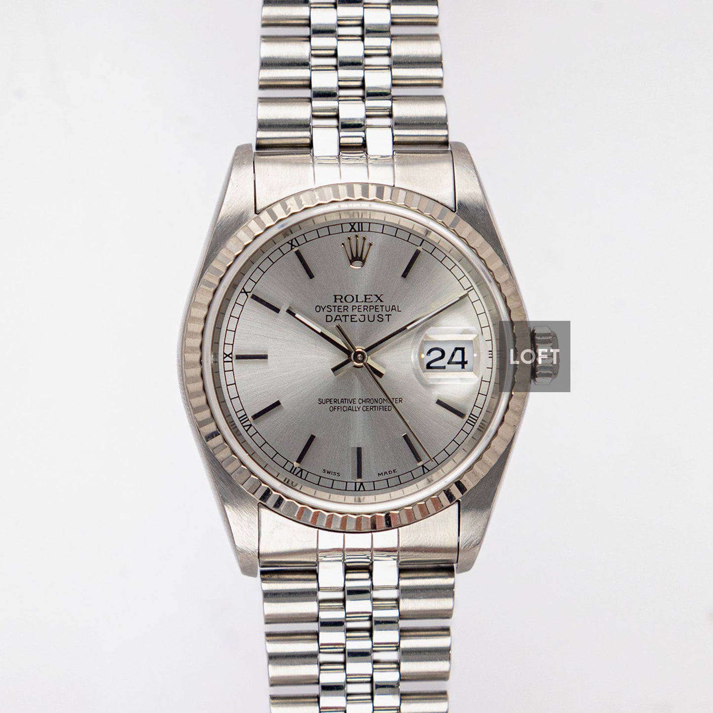 Rolex Datejust 16220 Steel Silver Dial 36 mm