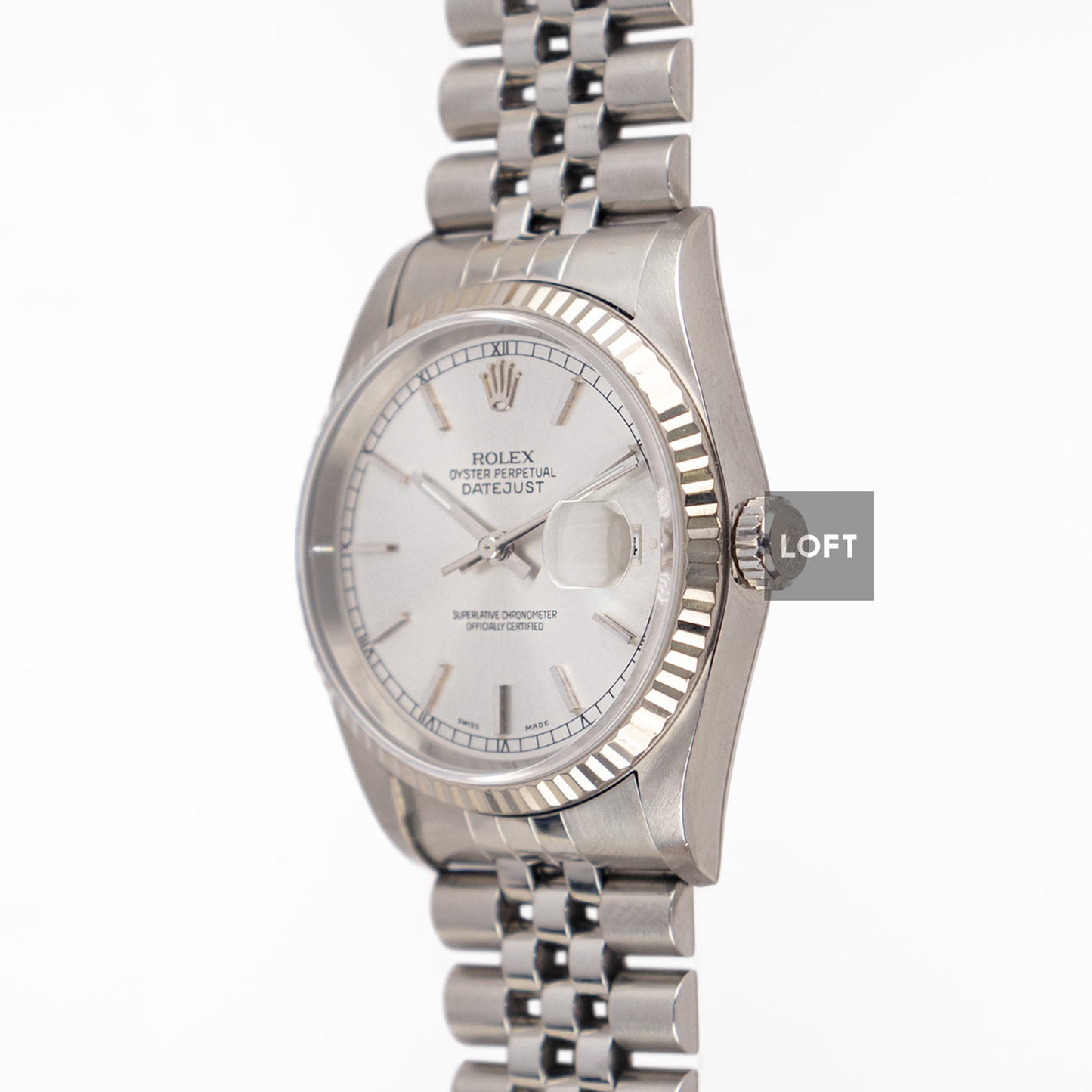 Rolex Datejust 16220 Steel Silver Dial 36 mm